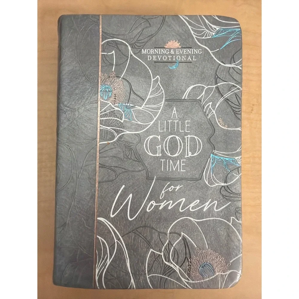 A Little God Time for Women Morning & Evening Devotional Gray Faux Leather Book